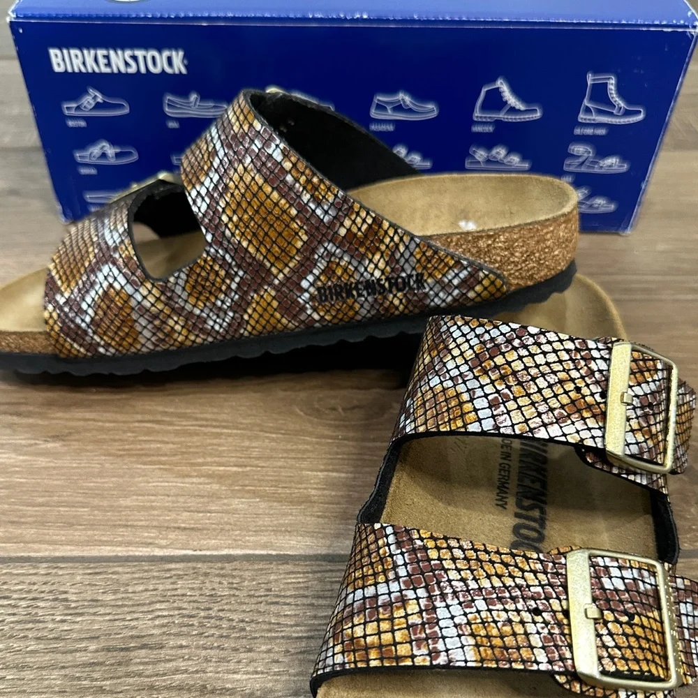 Birkenstock snake print brown Women’s Sandals Size 37/6 - Picture 4 of 6